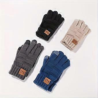 3-Piece Winter Hat Scarf and Gloves Set, Knitted Beanie with Earflaps, Touch Screen Gloves and Fleece-Lined Neck Warmer for Men and Women