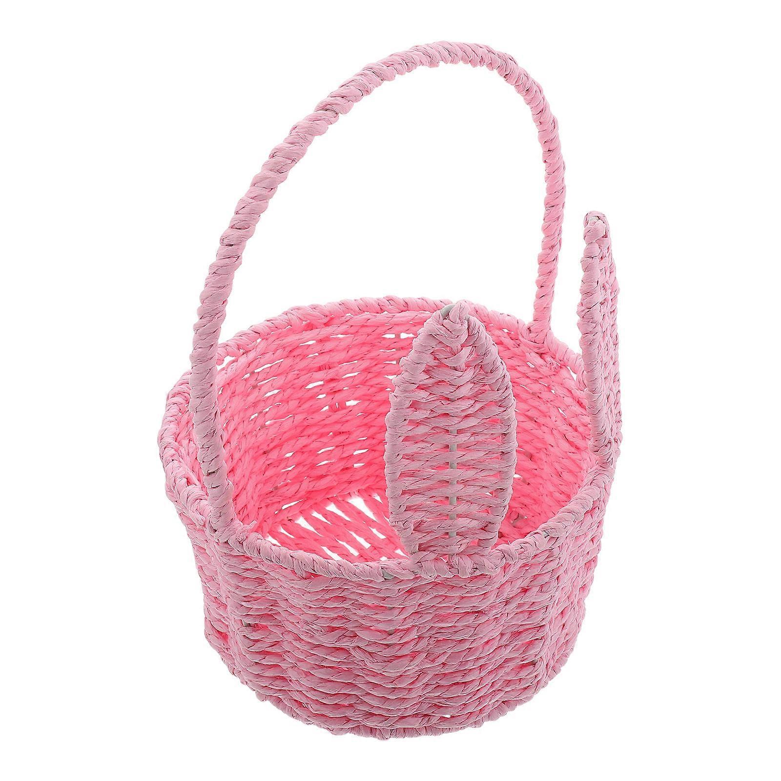 Pink Woven Easter Basket for Easter Egg Hunt 1 Piece