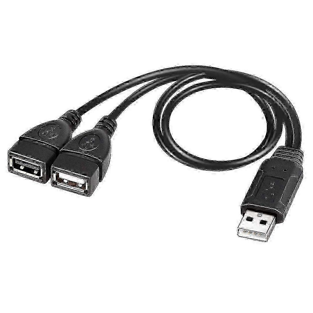USB Y Splitter Cable compatible with Data Transfer, Dual Port Charging Cable