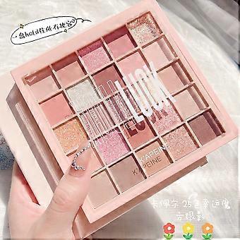 25-Colour Eyeshadow Palette with Coordinated Shades for Eye Makeup, Rose Pink