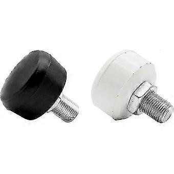 2 Pcs Rubber Roller Skate Toe Stoppers, White and Black Brake Blocks Compatible with Double Row Roller Skates