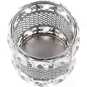 Makeup Brush Storage Box Metal Cosmetic Organiser Silver