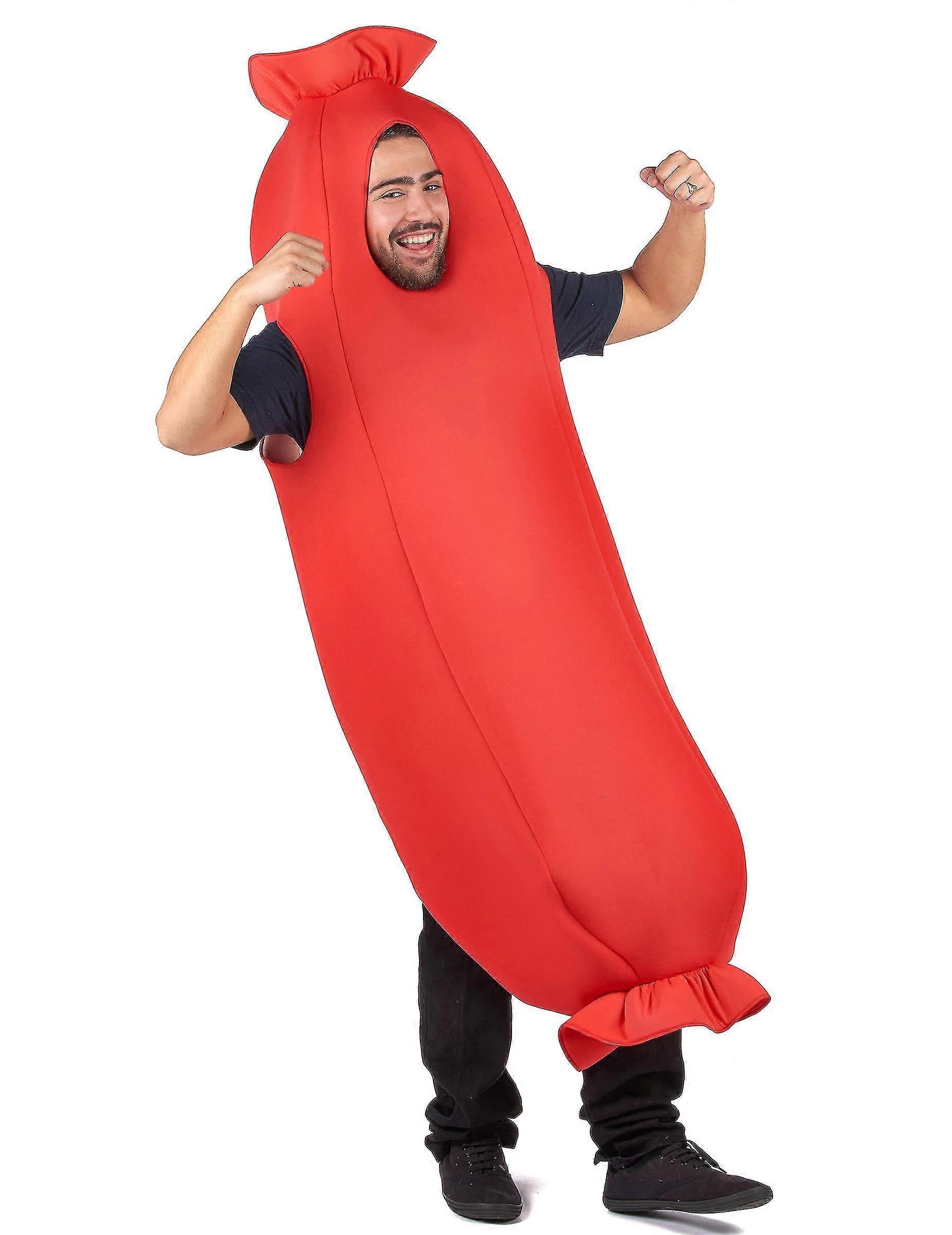 Voksen rød pølse kostume