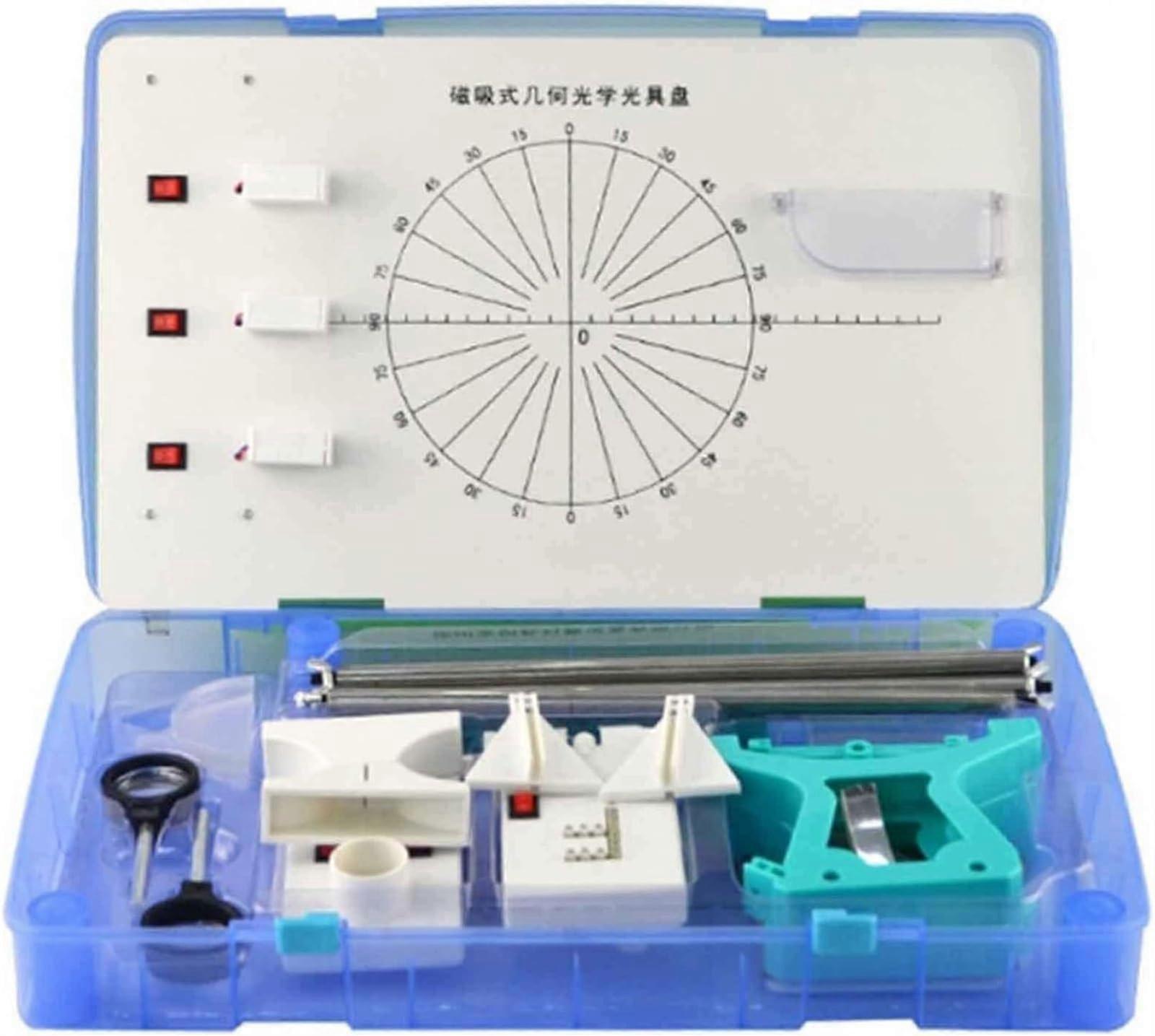 Optics Experiment Kit with Portable Optical Bench, Magnetic Setup and Educational Physics Lab Box