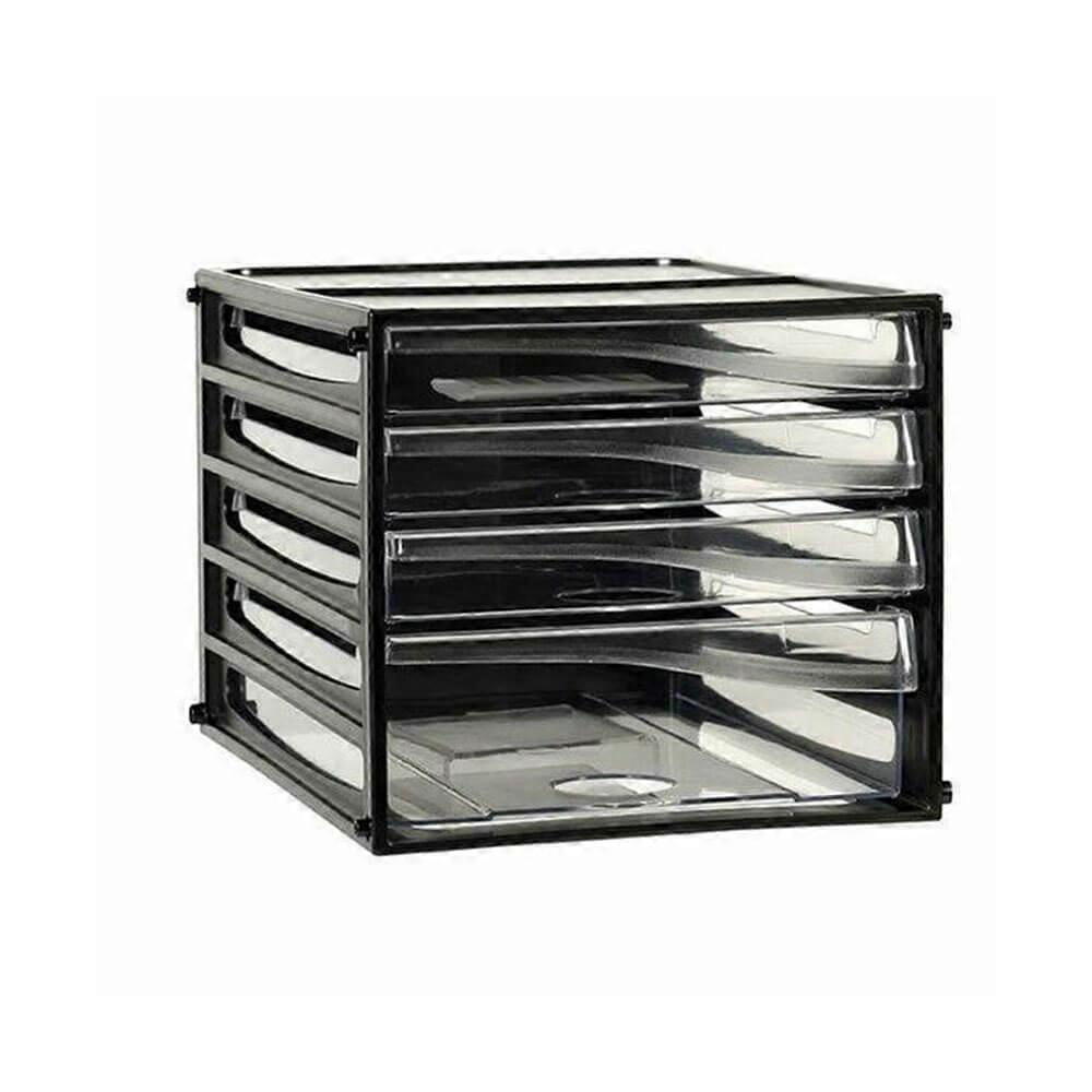 4 DRAWERS Esselte Filing Drawers Storage Black Frame Stackable High Quality