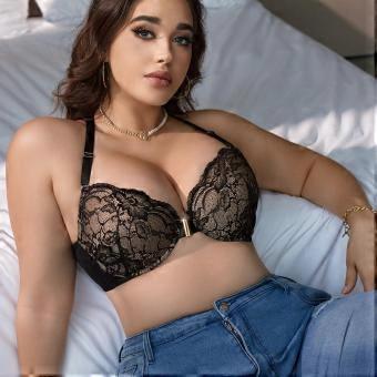 European and American large size lace steel rim beautiful back bra