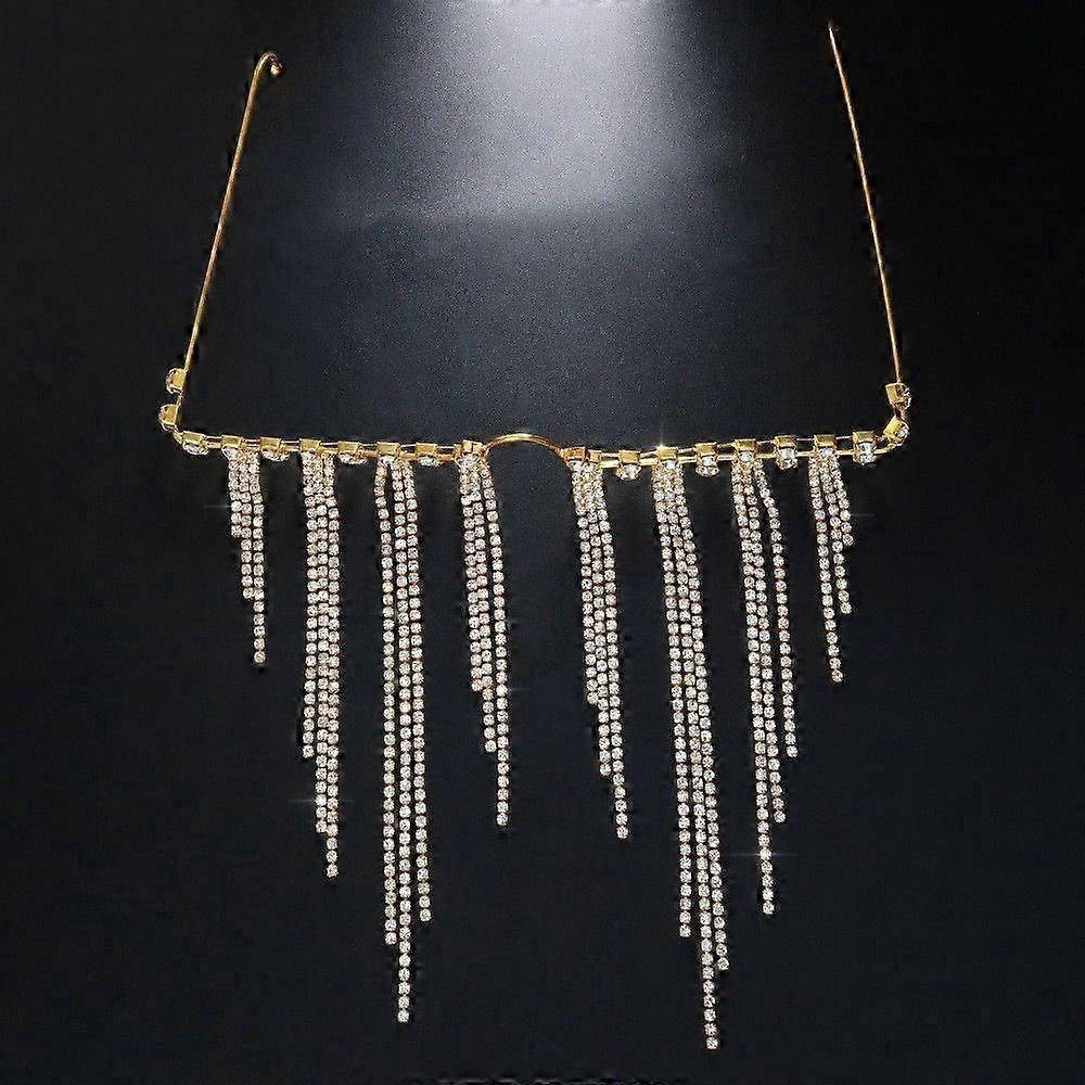 Tassel Rhinestone Chain Glasses Frame