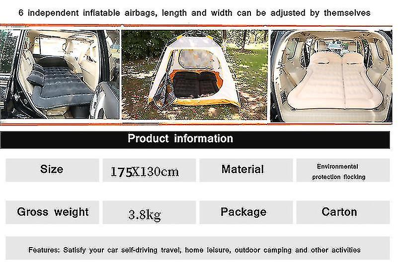 Auto opblaasbaar bed voor VW Caddy, luchtbed slaapmatras verdikt luchtbed kussen camping reismatras draagbaar met luchtpomp,Blue