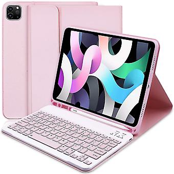 Étui Clavier Rétroéclairé RVB Pour IPad Air 13" & IPad Pro 12.9" - Bluetooth, Amovible, Violet/Blanc