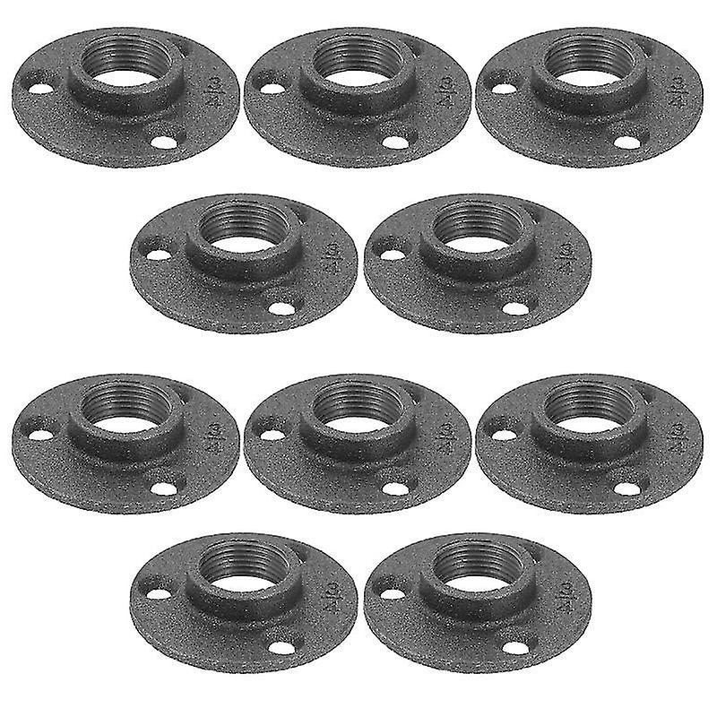 6.3X6.3cm Black 3-4 Washers 10pcs Malleable Cast Iron Pipe Fittings Flanges Pipe Plates Decorative F