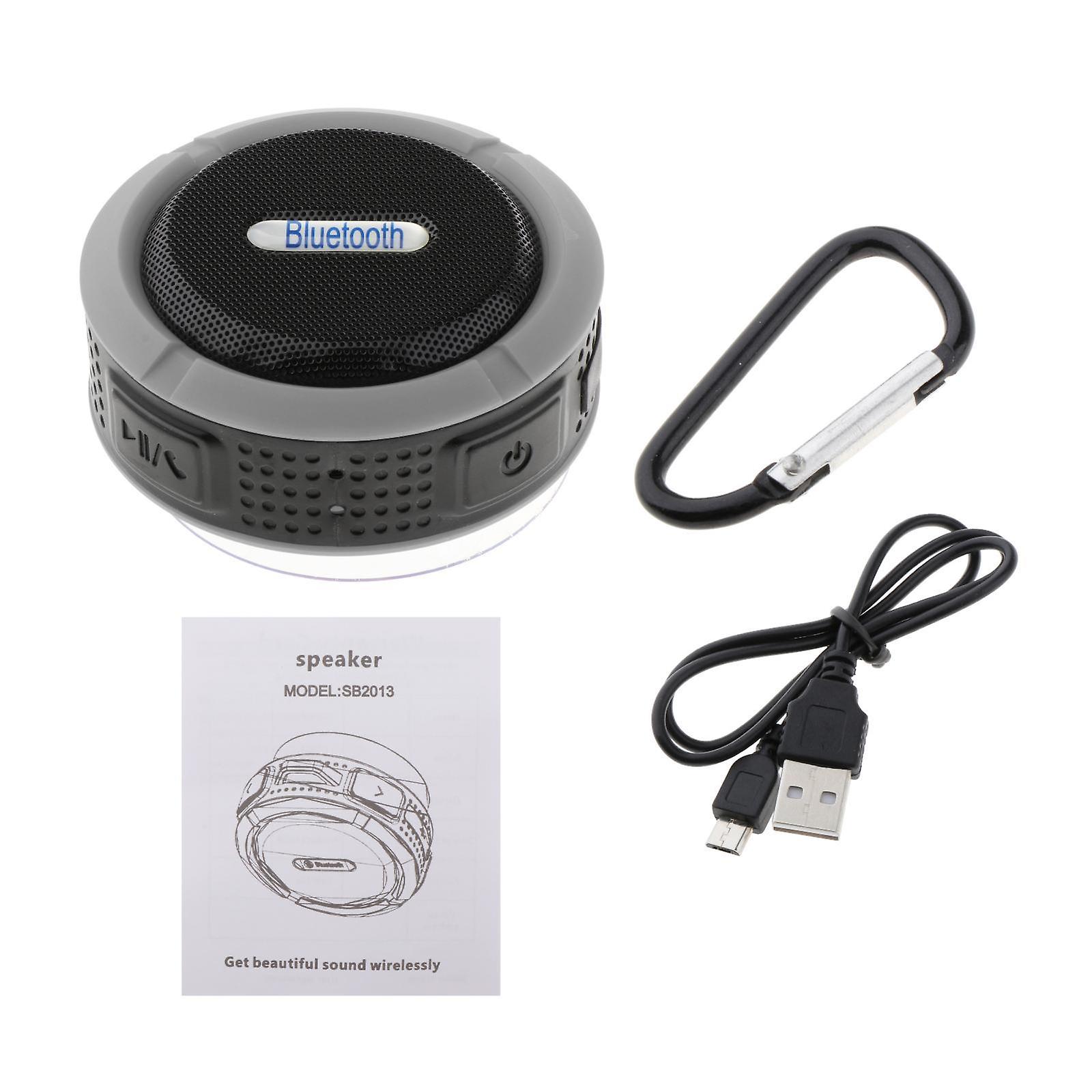 Portable  Speaker Wireless Outdoor Waterproof Stereo USB Gray