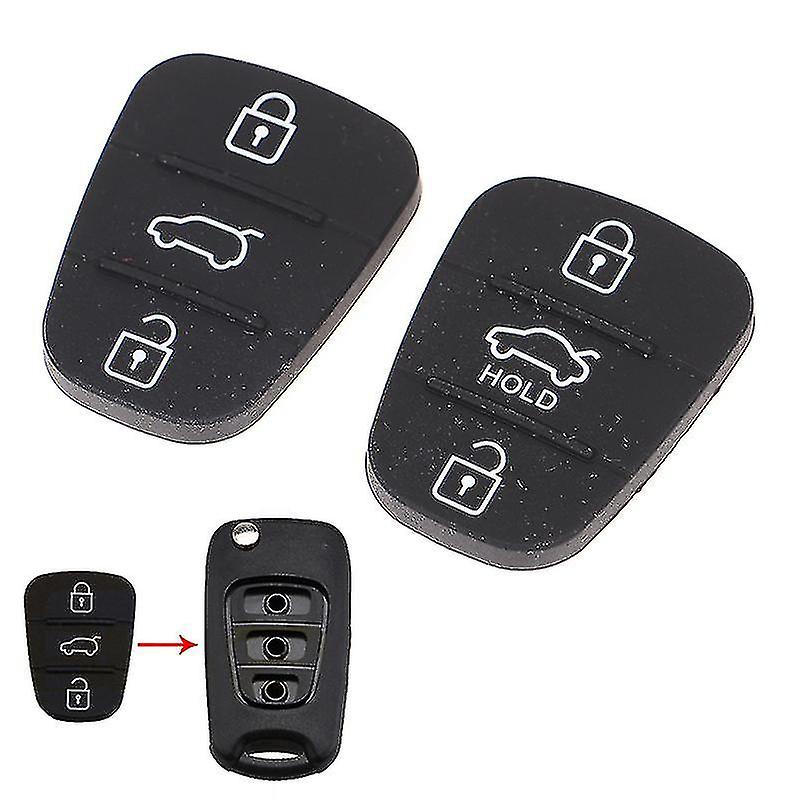 Silicone 3 Button Key Pad Shell Replacement Key For Hyundai Kia Auto Keys Partd