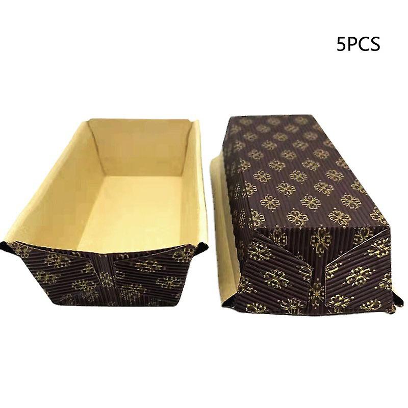 5/25pcs Loaf Bread Pan Brown Paper Rectangle Brownie Toast Boxes Baking Tool