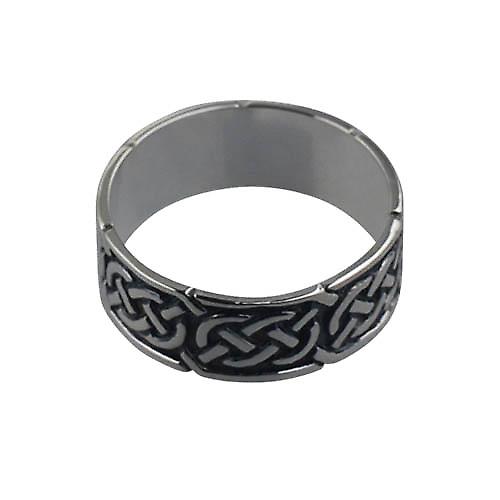 Silver oxidized 8mm Celtic Wedding Ring Size Z+1