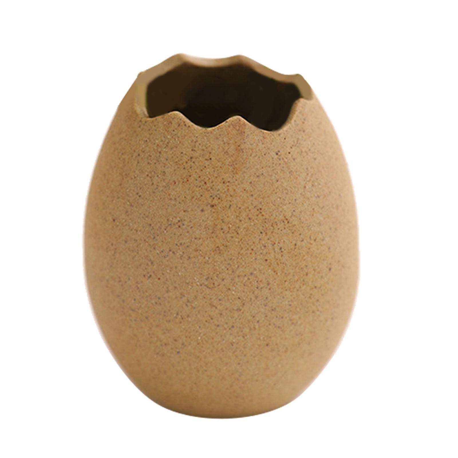 Ceramic Egg Vase Succulent Pot for Home Office Decor Standing Type Small