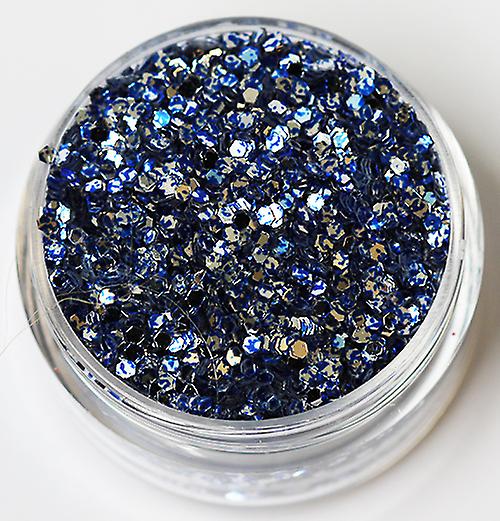 Nail Glitter - Sekskant - Tofarget blå/sølv - 8ml - Glitter