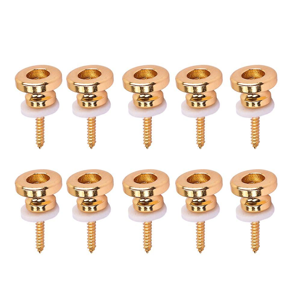 Strap Buttons Locks Head Strap Buttons Round Head For Guitar Accessory Gold