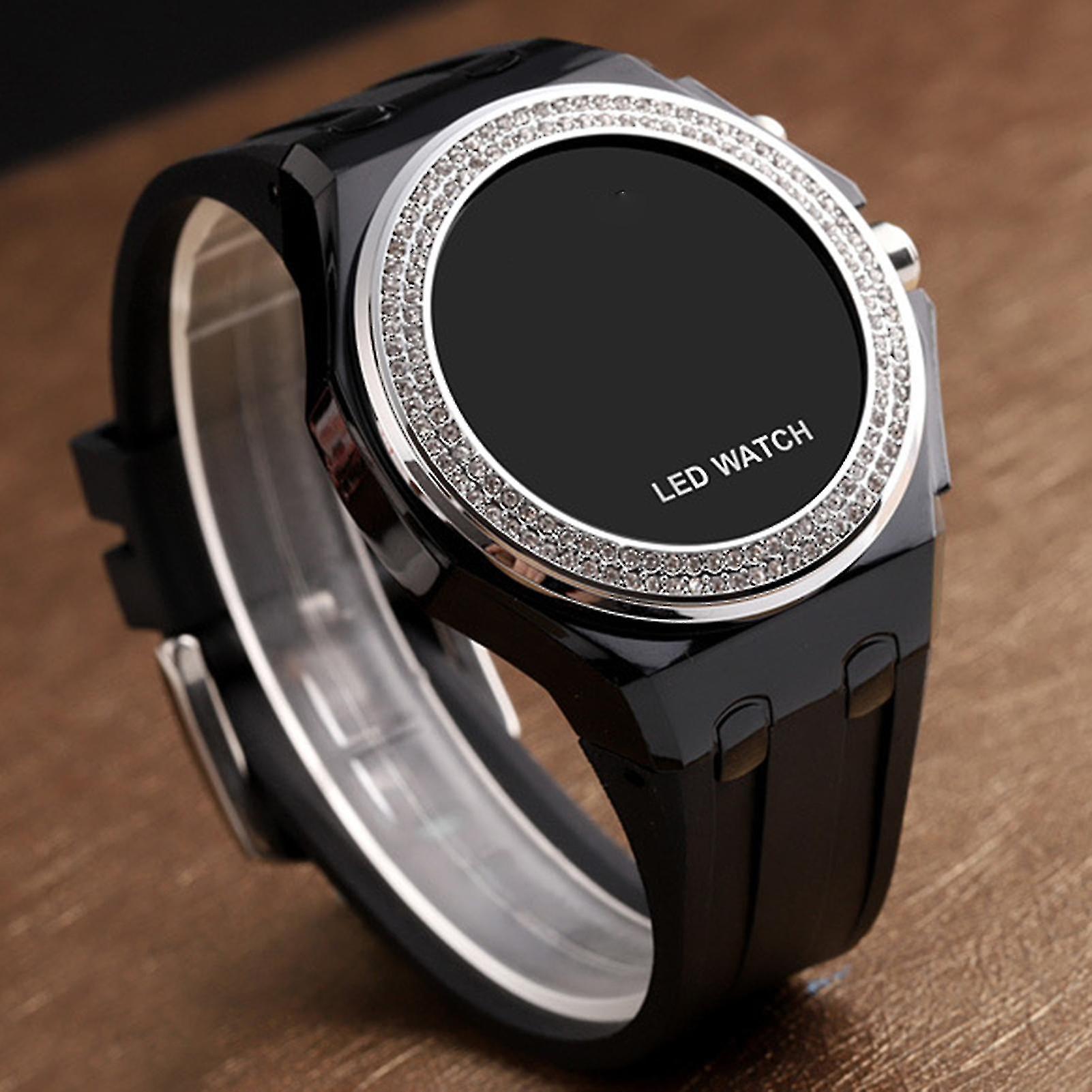 Luminous Digital Watch Round Dial Led Display Fashion Sport Watch For Student