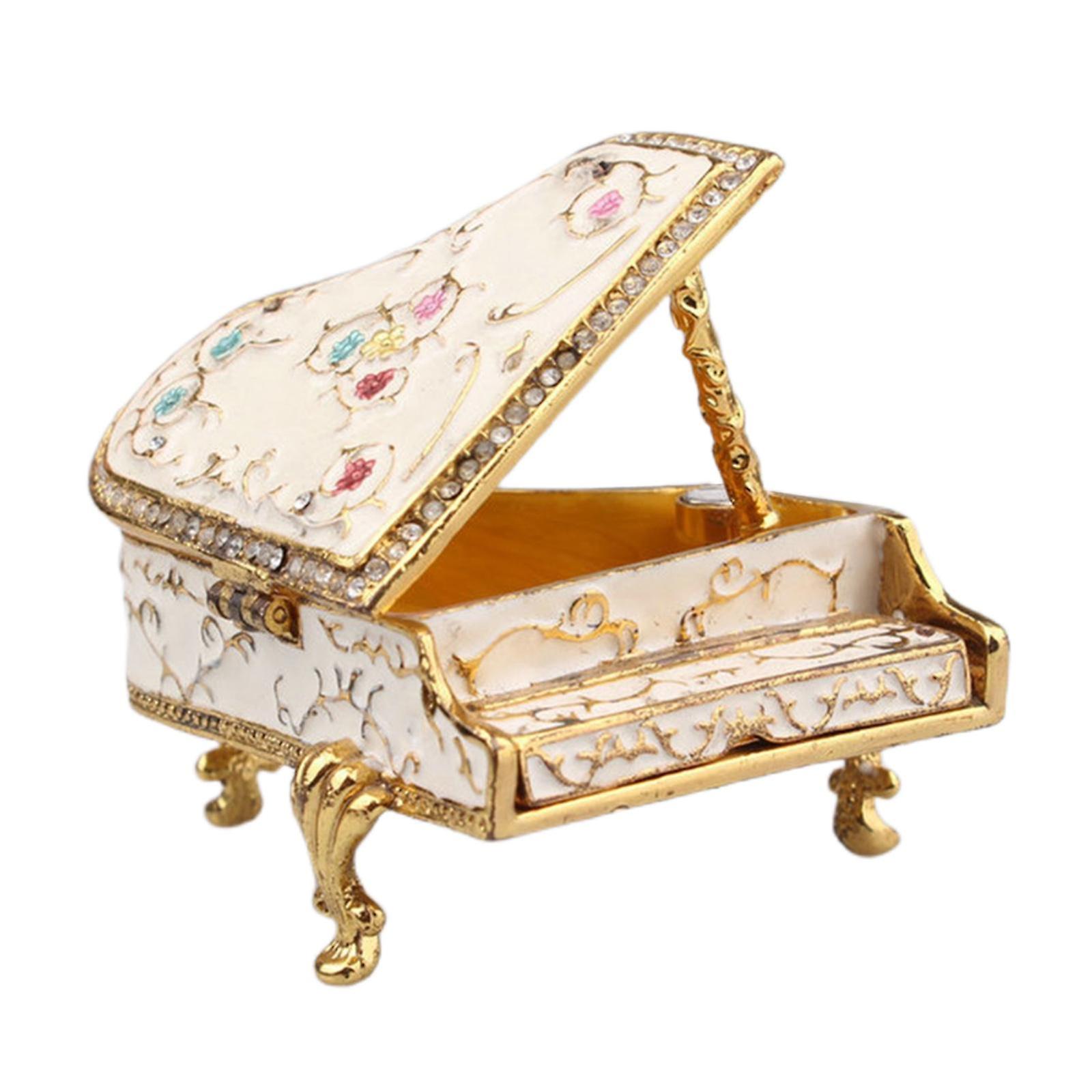 Classic Piano Model Musical Boxes Educational Toy Home Decor  White