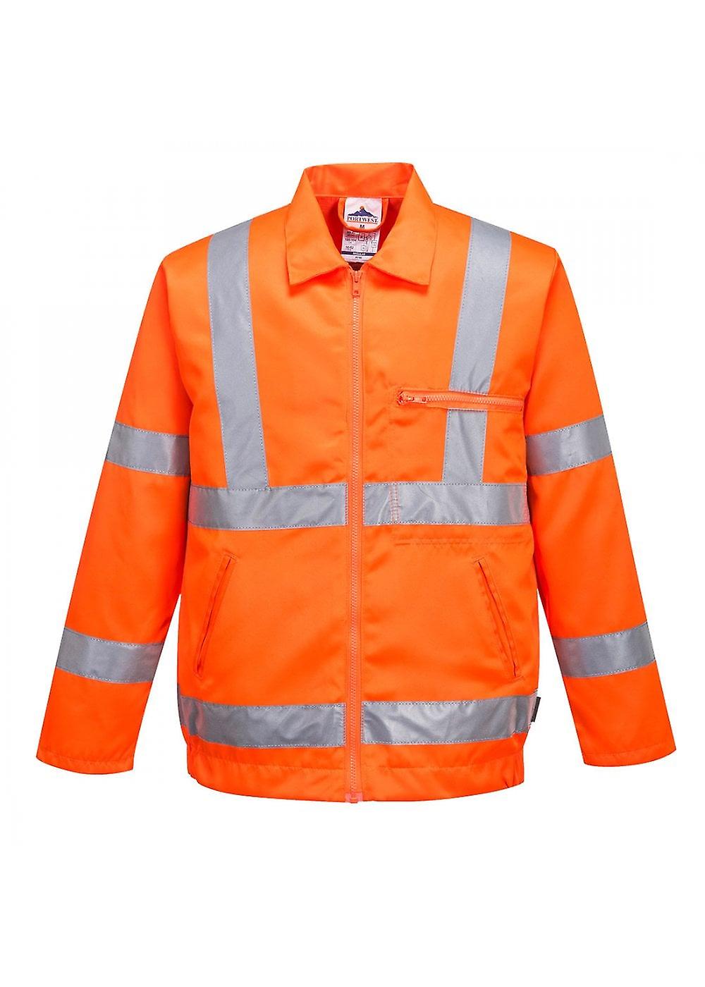 Men's Portwest Hi-Vis Poly-cotton Jacket RIS RT40