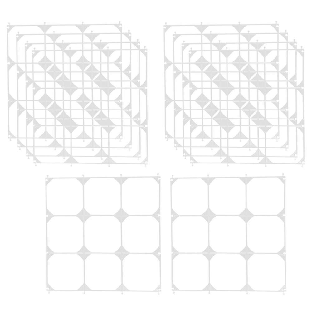 10pcs White Square 9 Grids Balloon Plastic Square Holder Stage Background Large Mesh Wall Decoratio