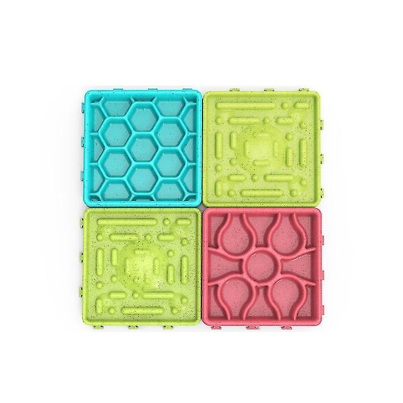 Dog Feeding Plate Set, With Suction Cup Slow Feeder Dog Bowl, 4 Small Dog Feed Plates