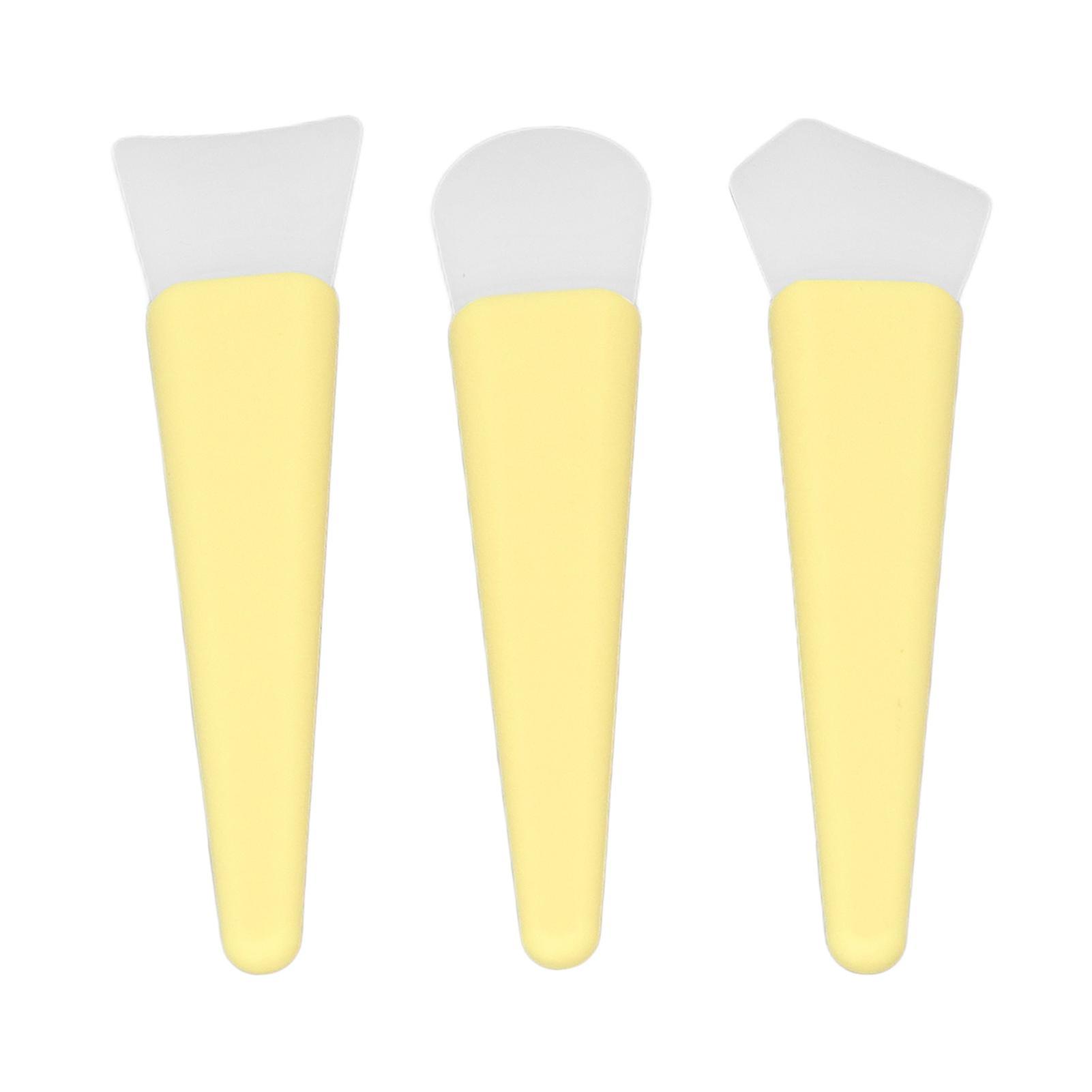 3Pcs Silicone Brush Applicator Kit Soft Repeated Use Lightweight Makeup Silicone Brush for Home Travelling Party