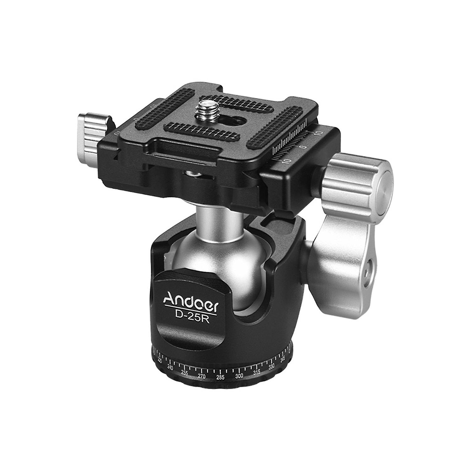 Andoer D-25C CNC Machining Aluminum Alloy Double Notch Ball Head Mini Ballhead Low Center of Gravity