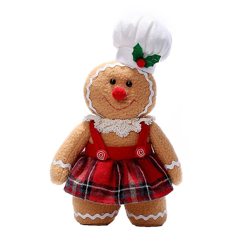 30cm Gingerbread Man Doll Plush Toy Soft Stuffed Dolls Christmas Ornament Decor