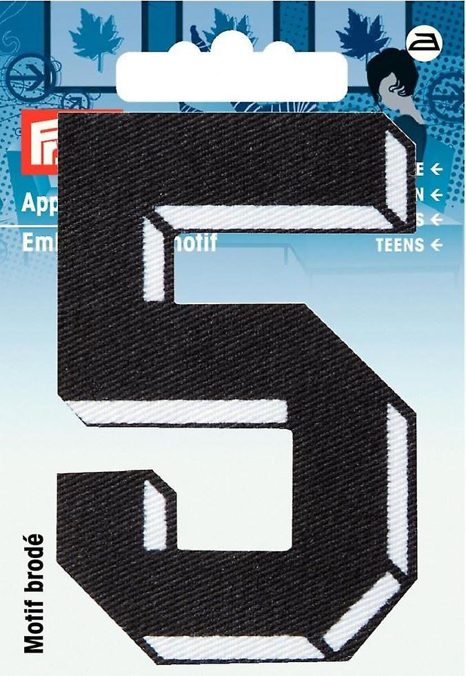 Prym Number Patch Motif Small Number 5 - Black - each