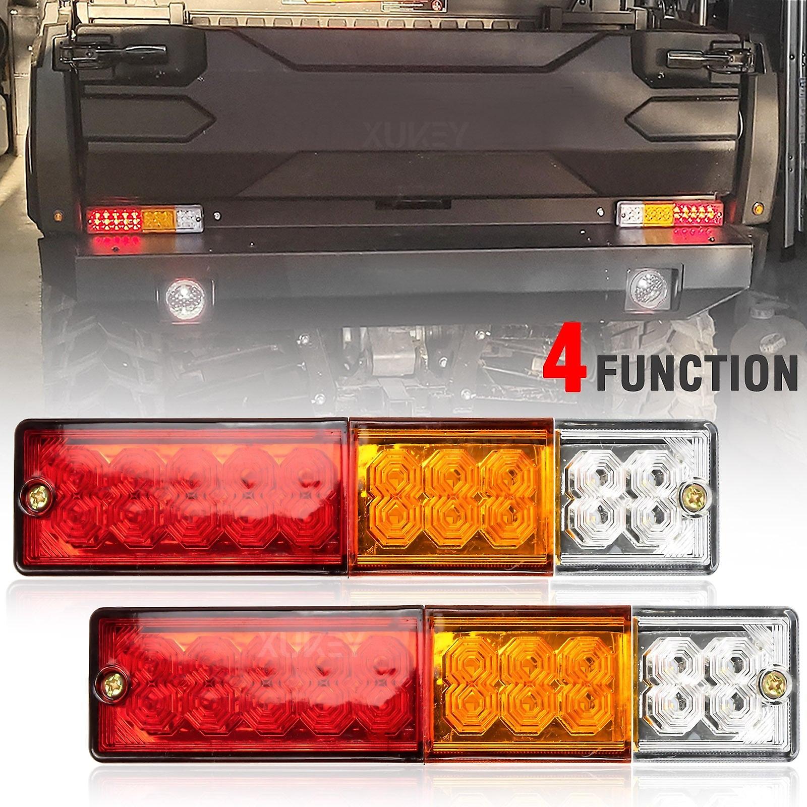 2Pc 20 Led Trailer Rear Tail Light Turn Signal Reverse Stop Brake Running Lamp For Truck Rv Utv Camper Caravan Lorry Boat Tipper