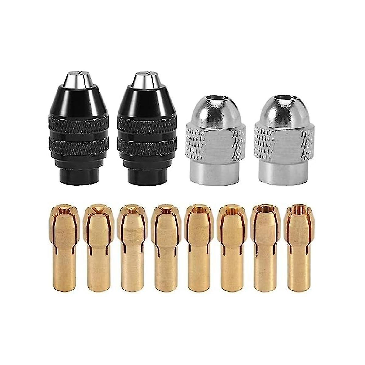 12pcs 0.8-3.2mm Keyless Drill Chuck Collet Set 1/32 To 1/8in Replacement,rotary Tool Sanding Drum 8