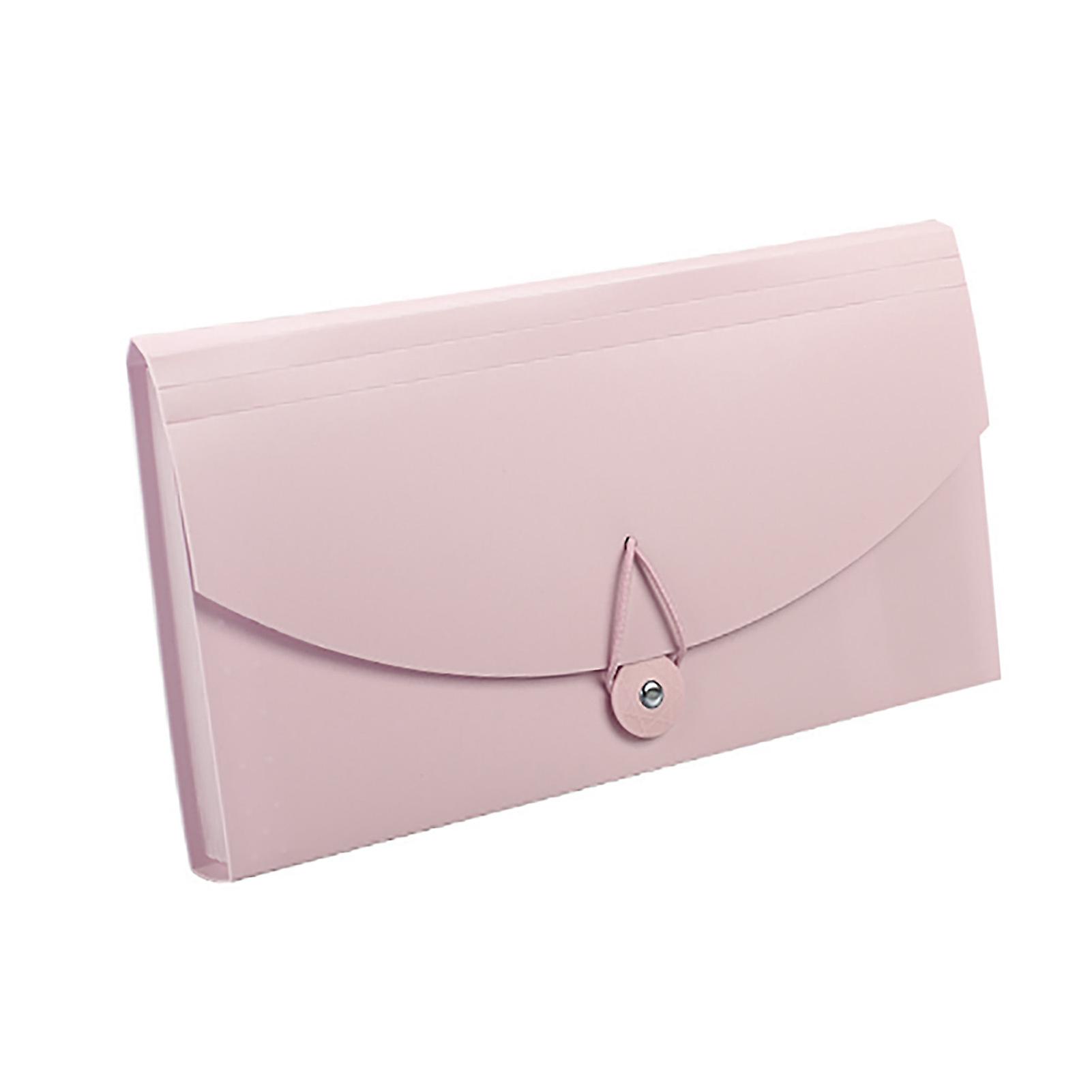 Expanding File Folder - 13 Pockets Waterproof Document Organizer for VAT Invoices in Pink