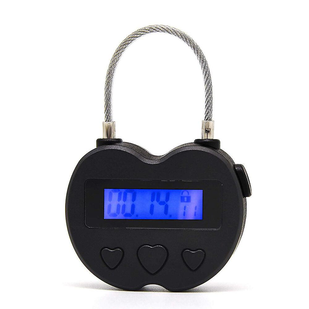 Usb Rechargeable Time Out Padlock Max Timing Lock Digital Timer Alarming Padlock W/ Lcd Display Screen