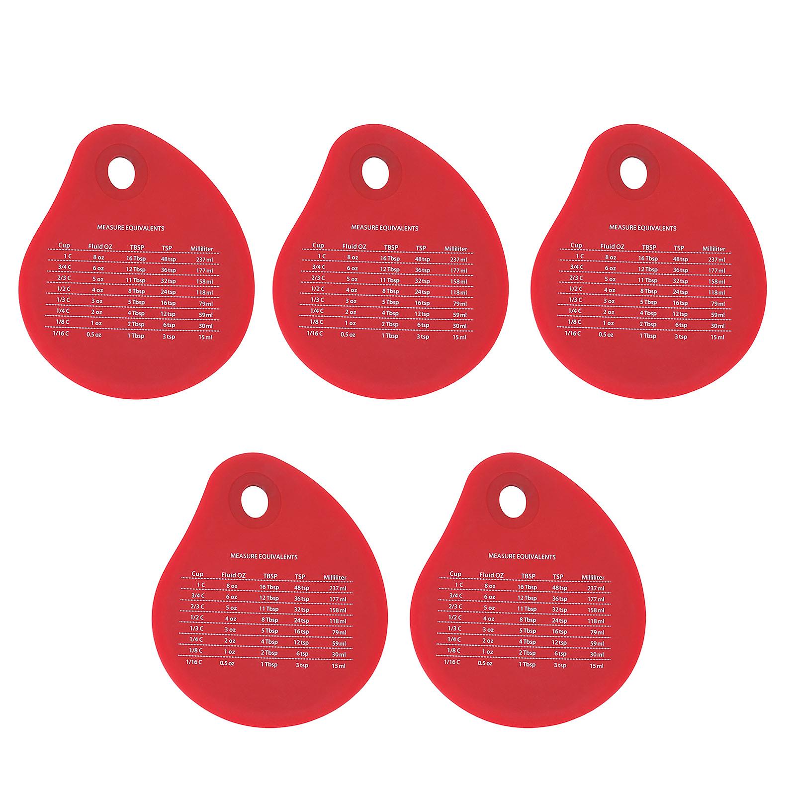5pcs Silicone Bench Scraper Integrated Nonstick Pastry Scraper Food Grade Eco Friendly with Finger Hole for Kitchen Bakery Red