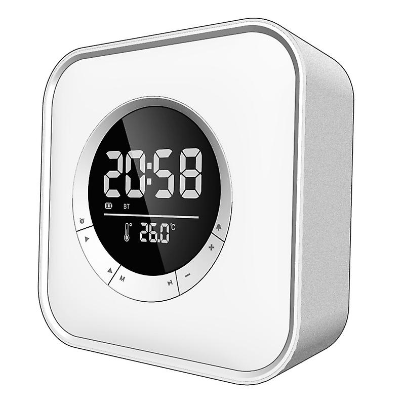 Night Light Speaker Digital Alarm Clock Bedside Table Lamp with 10 Colors Dimmable Night Light