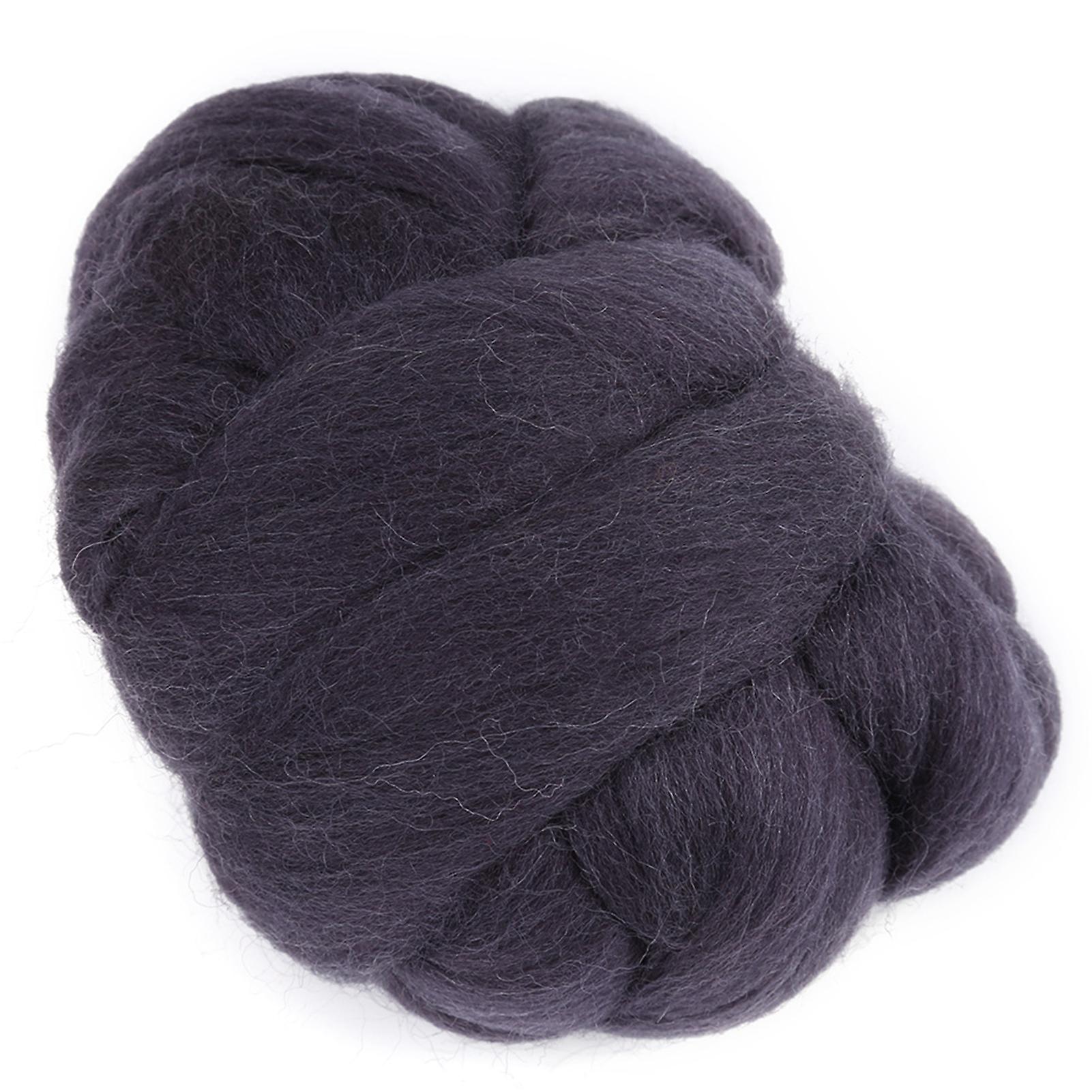 55g Needle Felting Wool Roving Dark Gray, Colored Spinning Sewing Craft Material for Handiwork and DIY Projects