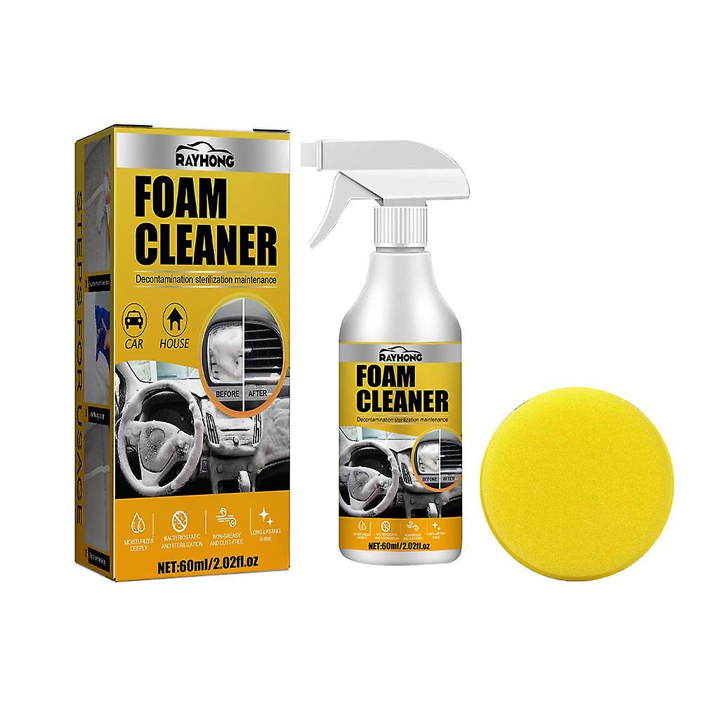 Multi-Purpose Car Interior Foam Cleaner Deep Cleans Stains Safe Mild Formula Quick Drying Effortless Spray On Wipe Off
