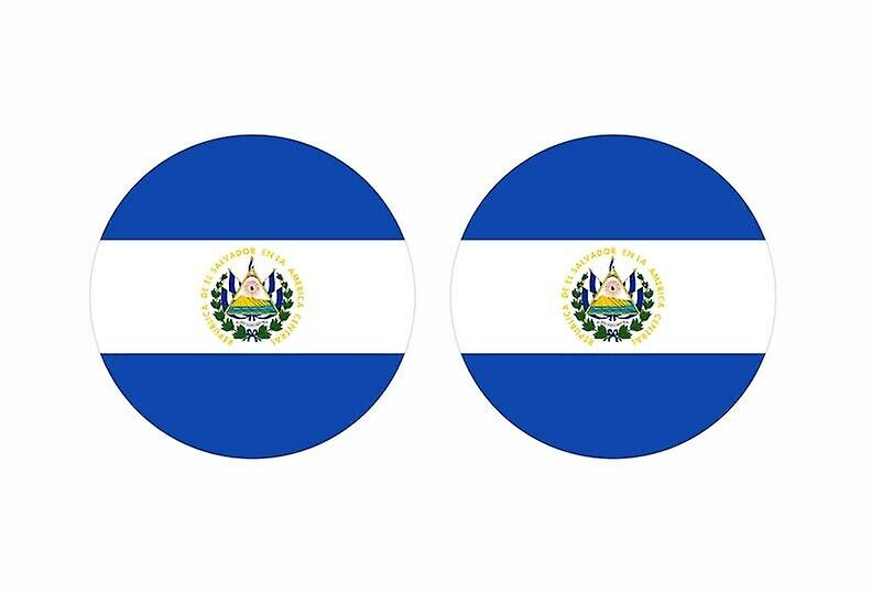 2x 萨尔瓦多国旗圆形贴纸贴纸