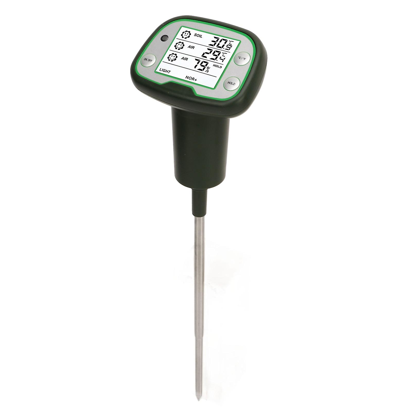 4 in 1 Soil Detector with Display Screen 100mAh High Accuracy Data Retention Digital Plant Probe for Gardening Farming