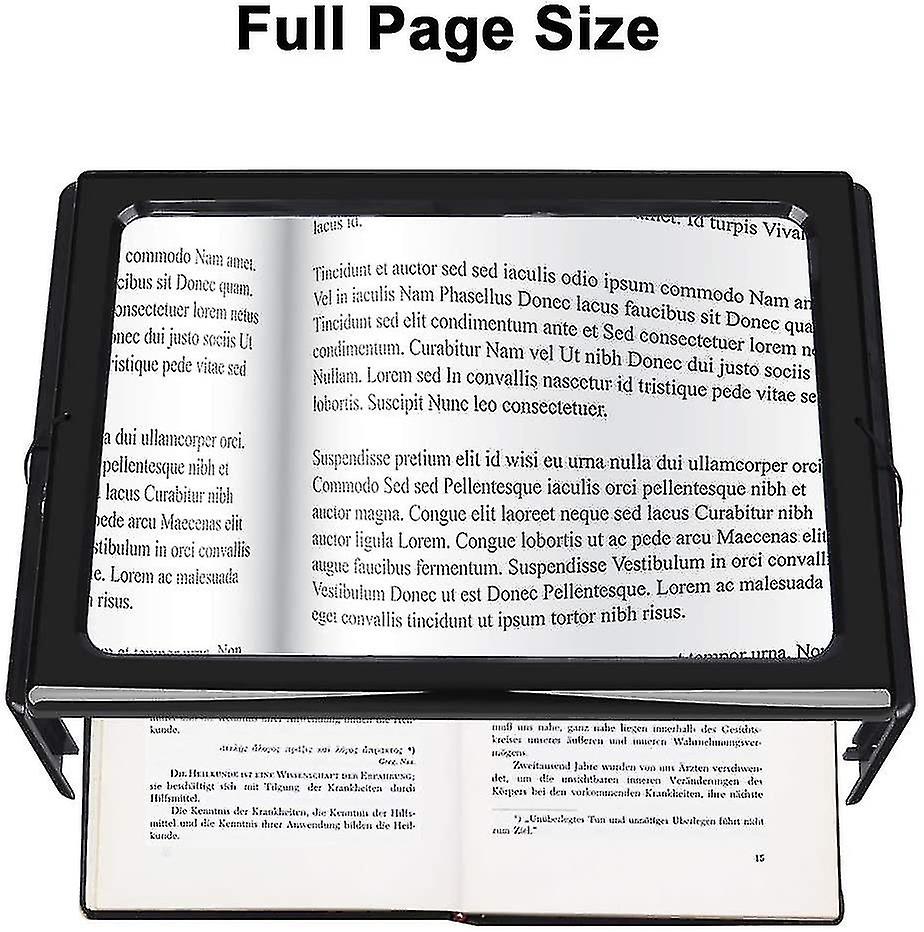 Magnifying Glass With Light, 3x Magnification Reading Magnifiers Reading Aid - A4 Rectangular
