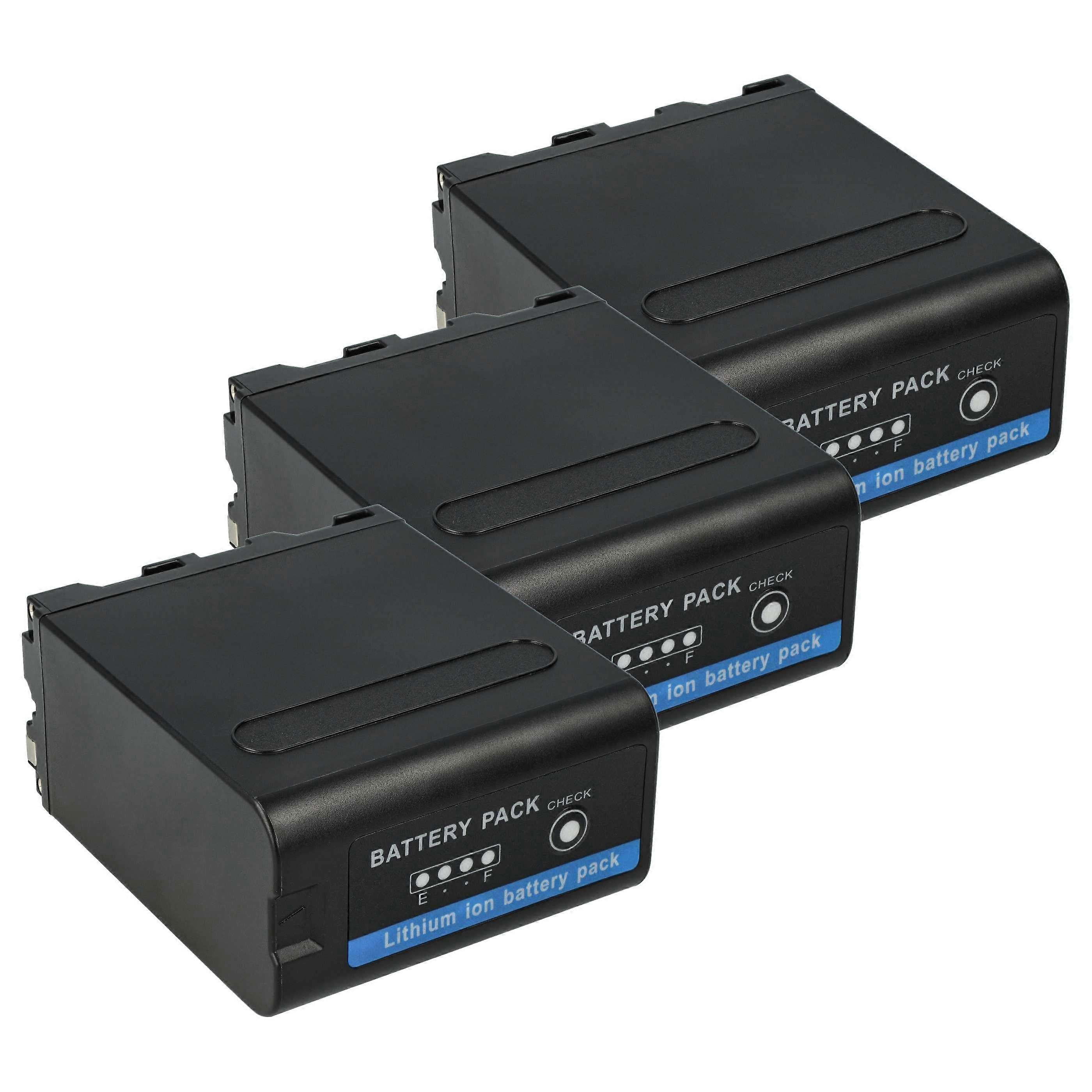 vhbw 3x Batteria compatibile con Sony Mavica MVC-FD95, MVC-FD92, MVC-FD91AOL, MVC-FD91, MVC-FD90, MVC-FD88 Videocamera (10400mAh, 7,4V, Li-ion)
