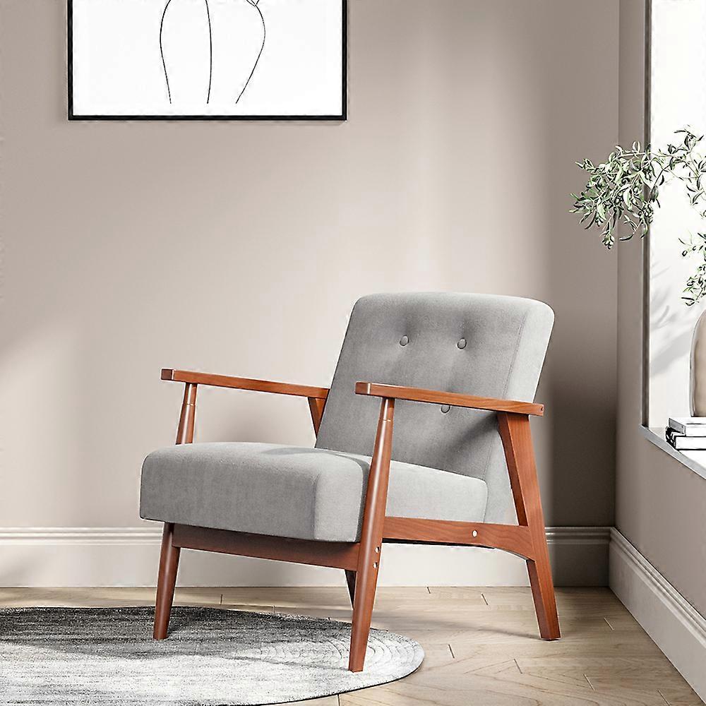 Accent Chair Wood Frame Armchair Single Sofa