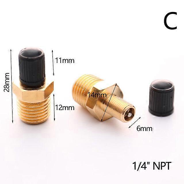 2pcs/pack M10/1/8/1/4 NPT MPT Brass Air Compressor Tank Fill Valve Double Head Standard Valve Core Auto Car Tire Valves shry