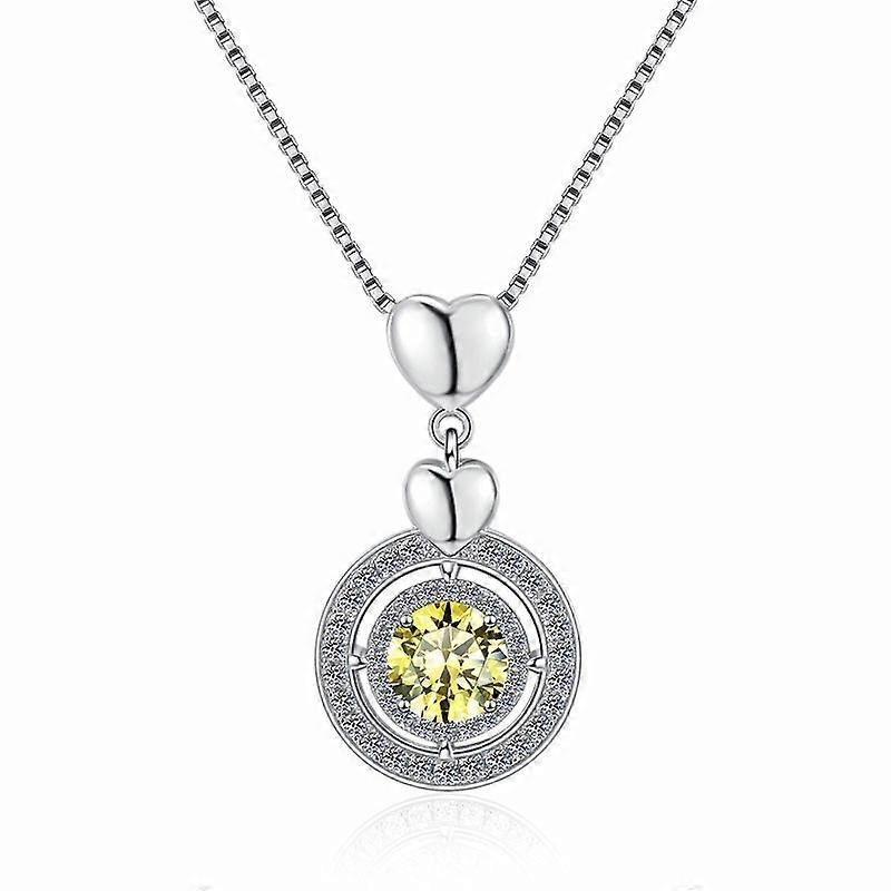 Necklace-Love Circle-1ct Moissanite-Elegant Locket