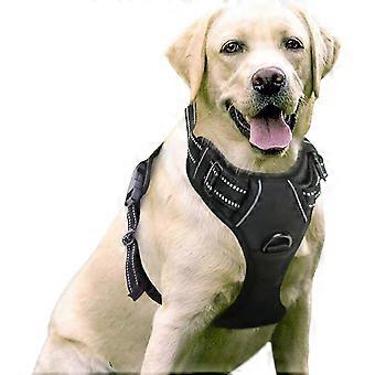 Anti Pull Dog Harness, Arnet for Dogs Easy to Put on Adjustable Reflective Harness with Front Clip Harness for Medium Large Dogs, Color Black