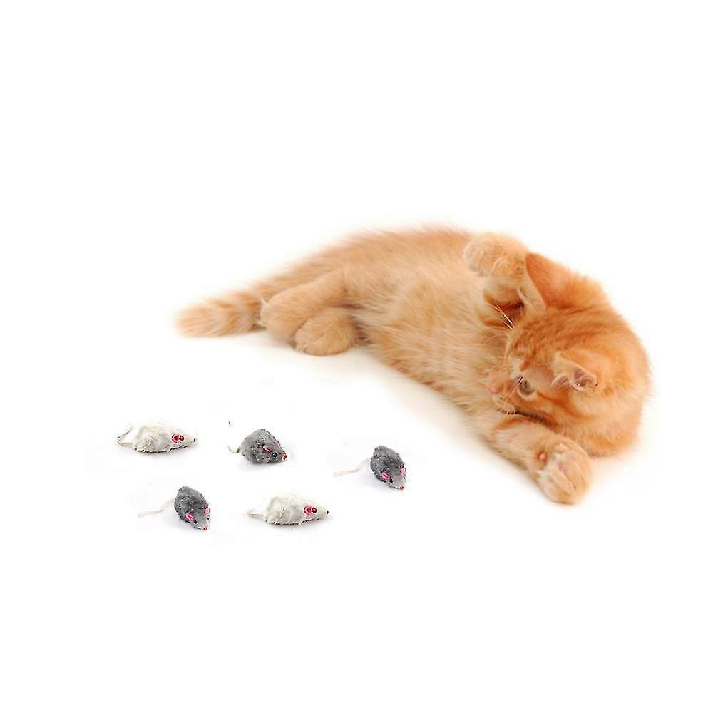 Axel Pets 10 Pack Giant Furry Mice Cat Toys – Real Rabbit Fur, Catnip & Rattle Sound