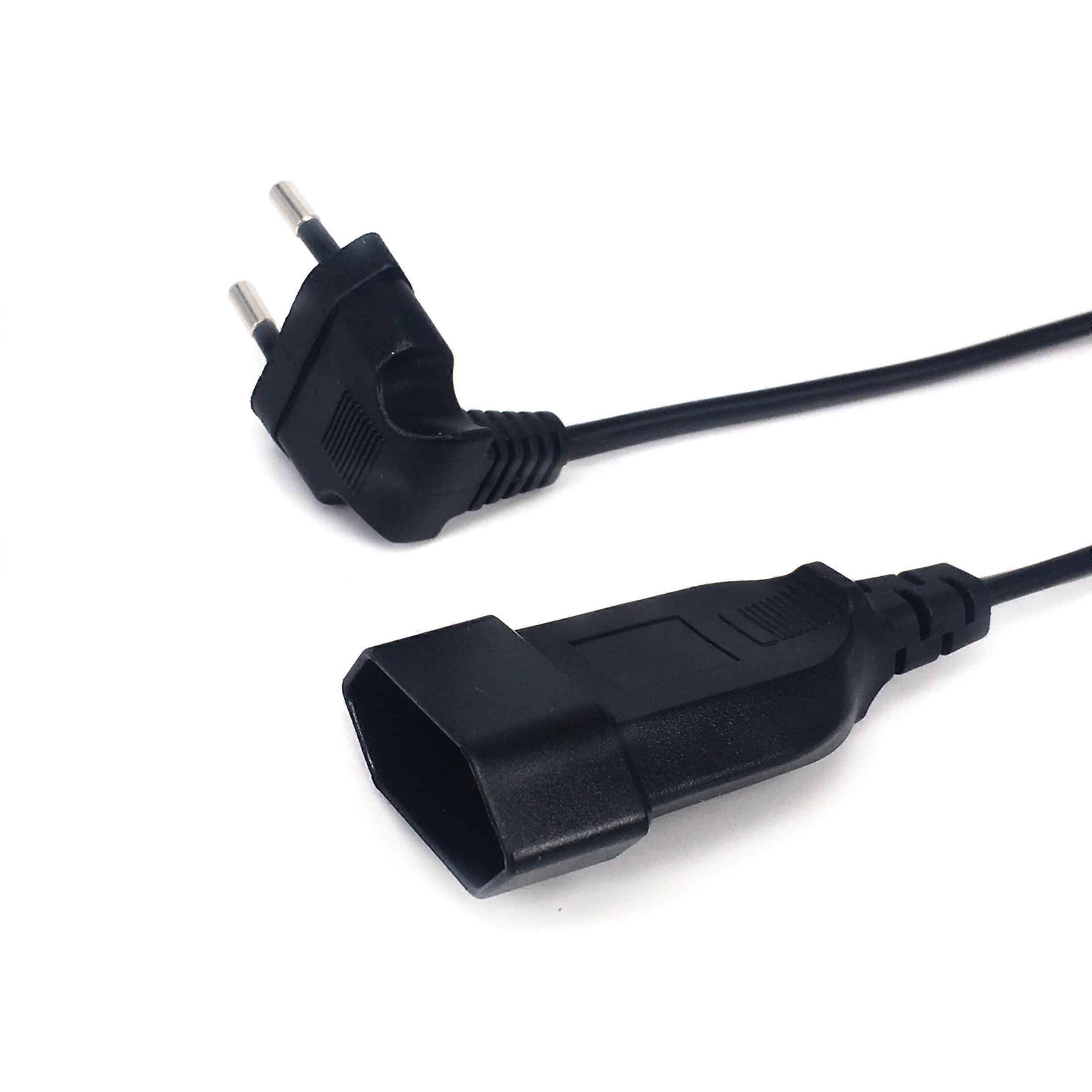 European 90 Power Extension Cable For Computer Pc Pdu Male Plug To Female Plug Heavy Duty 0.3m 0.6m 1.8m Eu 2 Angled Pin
