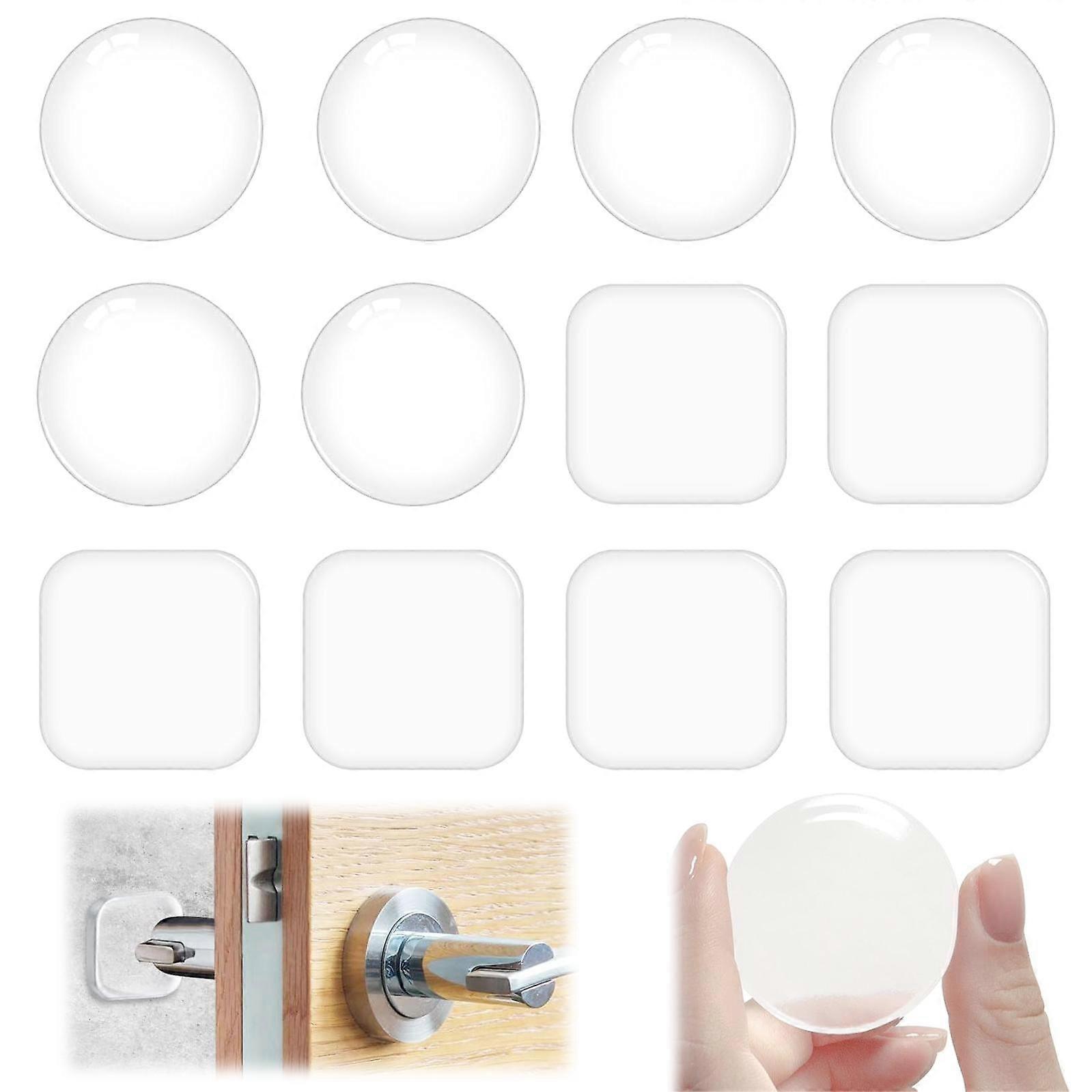 12pcs silicone door stopper - square and circular