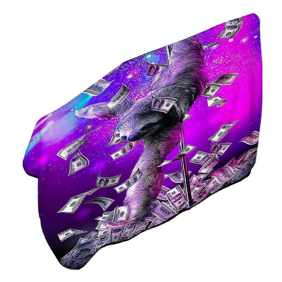 Funny Cool Art Dancing Pole Sloth Dance Microfiber Beach Towel